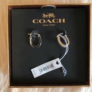 Coach Pave Signature Huggie Earrings (F54497)